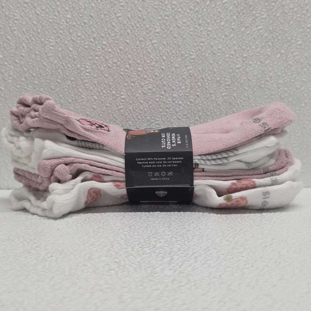 Life is Good Women's Cushioned Low Cut Socks 5 Pairs Size 5-10 Pink Halloween
